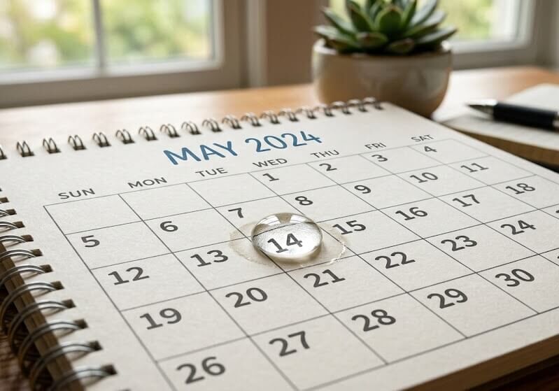 water calendar image